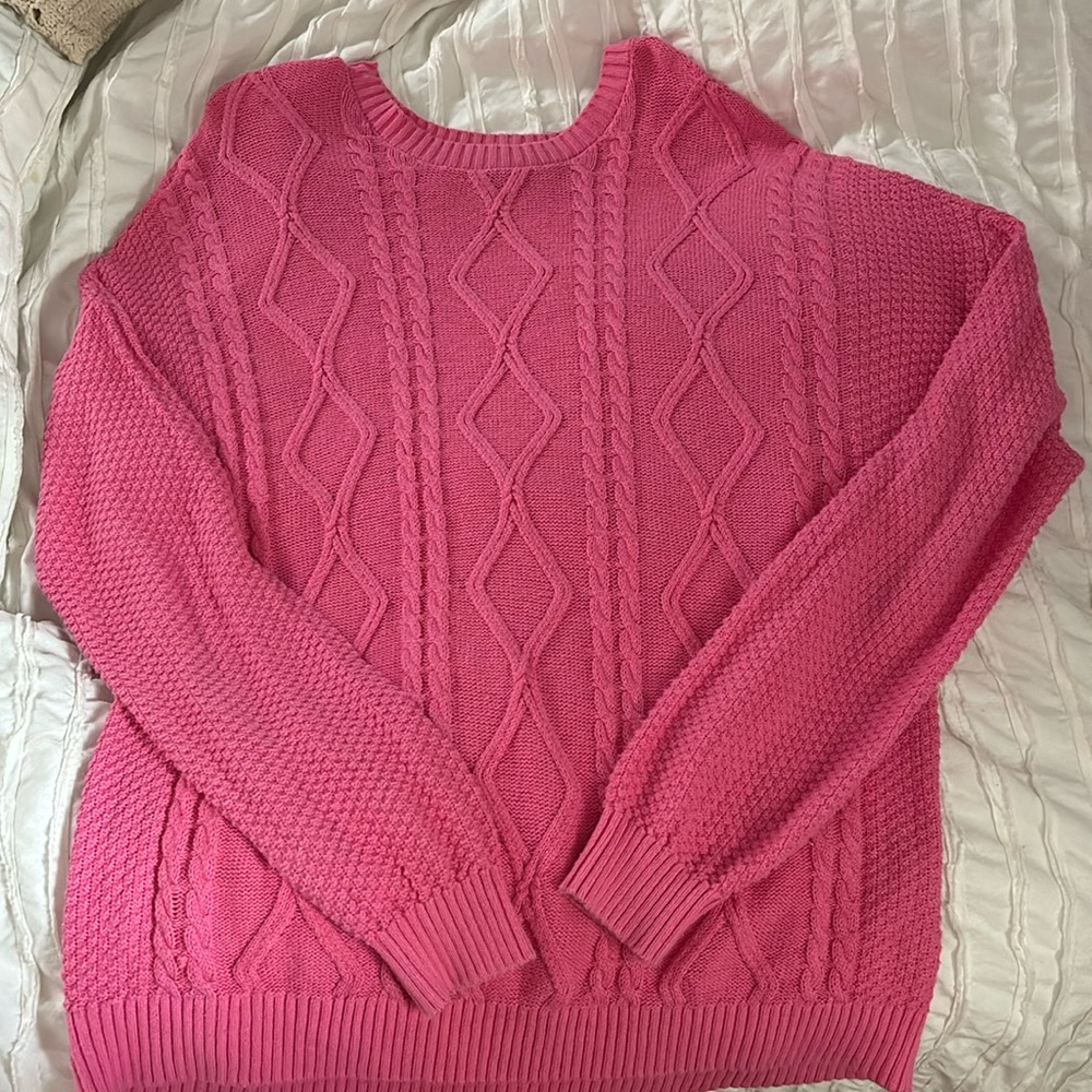 hollister hot pink sweater